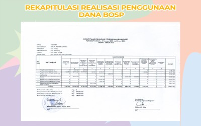 REKAPITULASI REALISASI PENGGUNAAN DANA BOSP TAHAP 1 2025